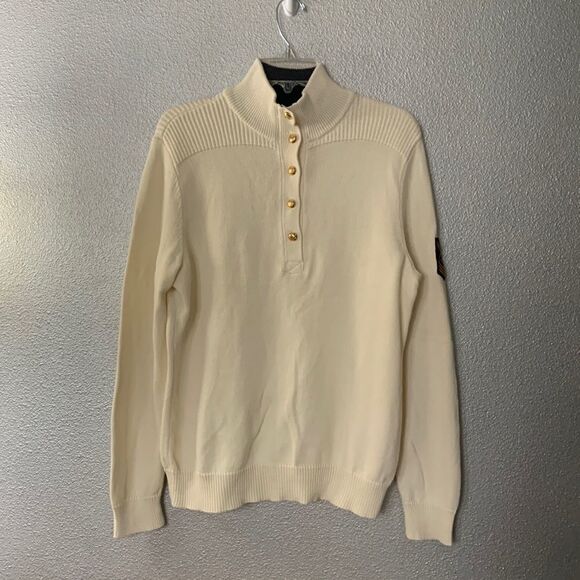 LRL Lauren Jeans Co Ralph Lauren quarter Button up closure mock neck Sweater XL - Picture 2 of 9